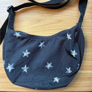 BAGGU small crescent bag black stars